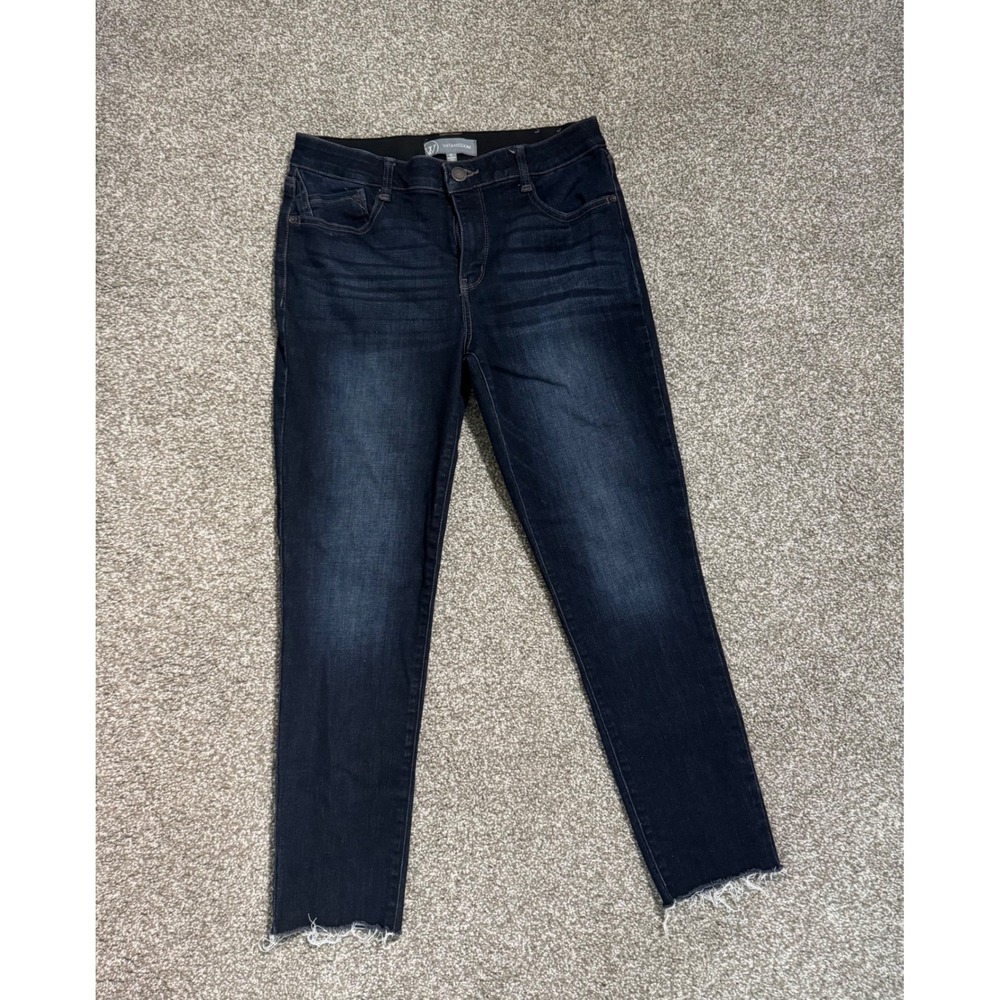 Wit & Wisdom Ab-solution Dark Wash Raw Hem Skinny Jeans Womens 10